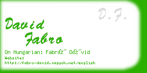 david fabro business card